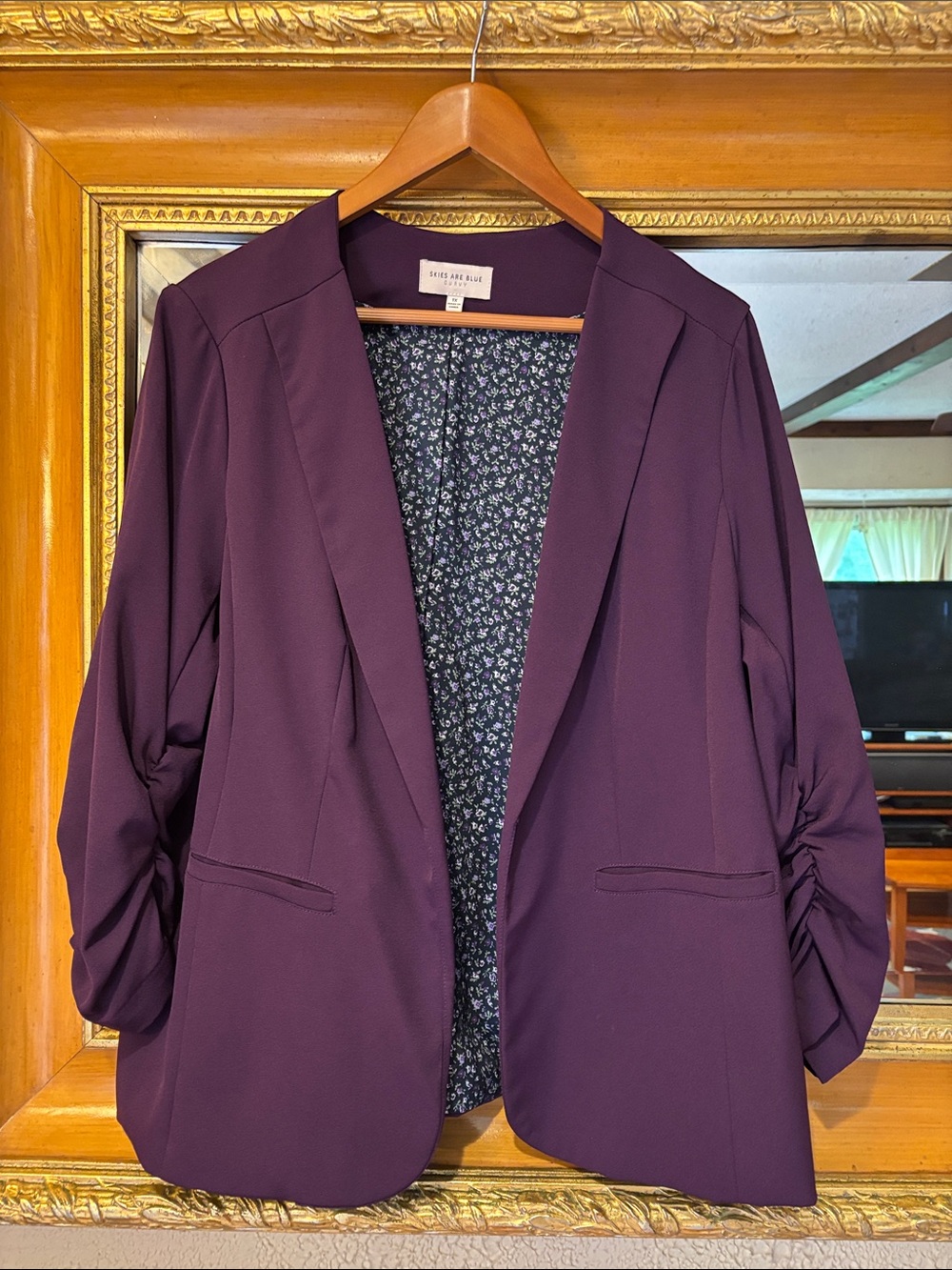 Skies Are Blue Purple Blazer - Size 1X